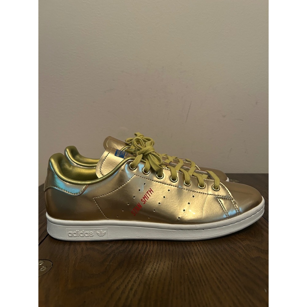 Adidas Stan Smith Shoes Men's Size 10 Gold Metallic Original Sneakers FW5364
